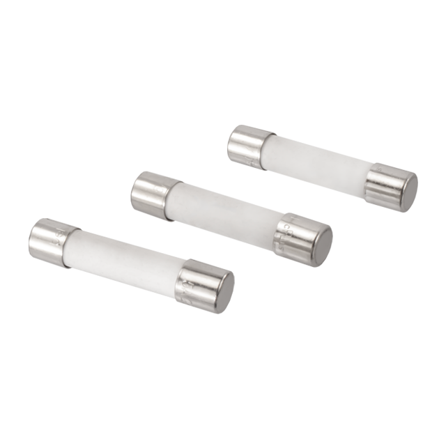 Image of 3 white fuses, specifically the 0603C Series products.